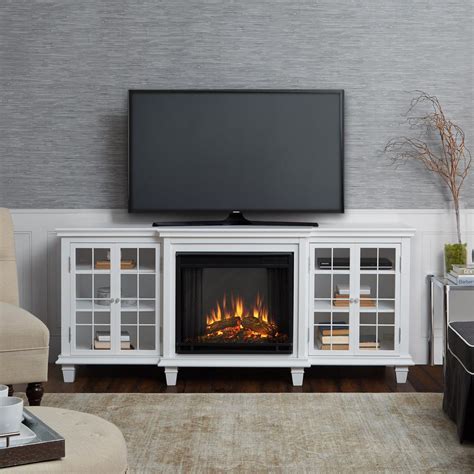 tv stand with electric fireplace white|whitewashed tv stand with fireplace.